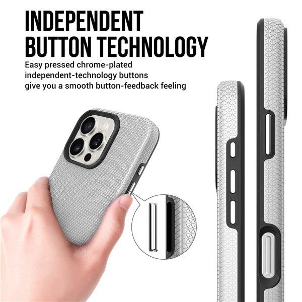 Dėklas Perfectionists Triangle Mag Case Apple iPhone 12/12 Pro sidabrinis