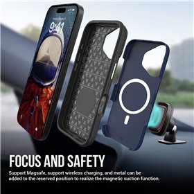 Perfectionists Triangle Mag Case iPhone 15 navy blue