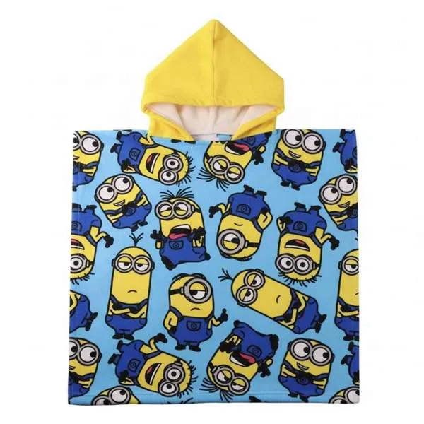 Hupullinen ponchopyyhe Minions 55 x 77 cm