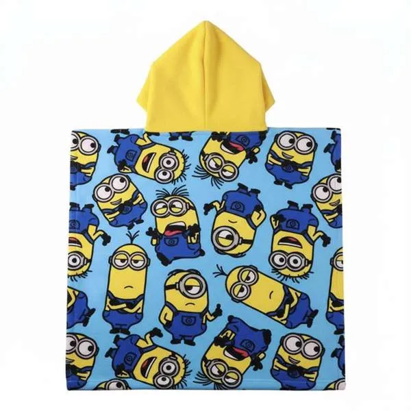 Hupullinen ponchopyyhe Minions 55 x 77 cm