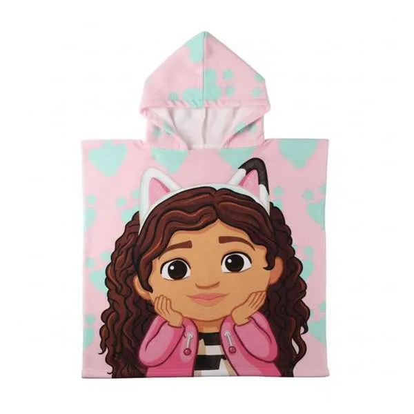 Hupullinen ponchopyyhe Gabby's Dollhouse Vaaleanpunainen 55 x 77 cm