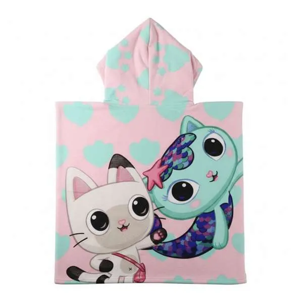 Hupullinen ponchopyyhe Gabby's Dollhouse Vaaleanpunainen 55 x 77 cm
