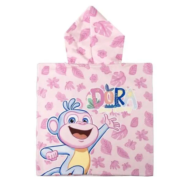 Hupullinen ponchopyyhe Dora The Explorer Vaaleanpunainen 55 x 77 cm