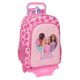 Mokyklinė kuprinė su ratukais Barbie Love Rožinė 33 x 42 x 14 cm