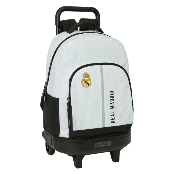 Reppu pyörillä Real Madrid C.F. 24/25 Valkoinen Harmaa 33 x 45 x 22 cm