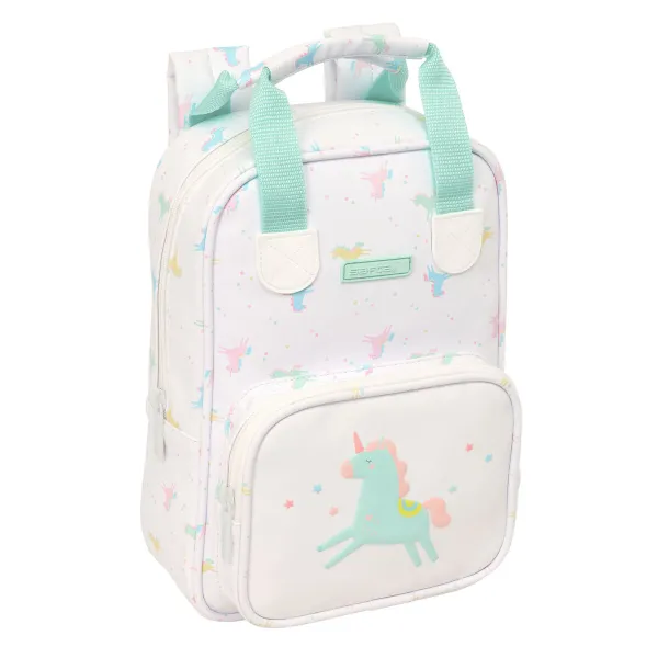 School Bag Safta Unicornio Beige 20 x 28 x 8 cm