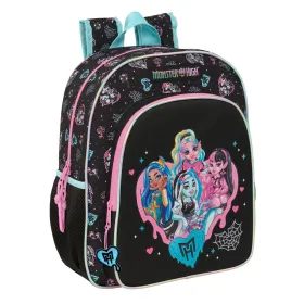 Mokyklinis krepšys Monster High Juoda 32 x 38 x 12 cm