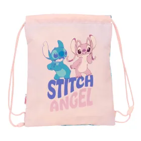 Kuprinė su virvutėmis Lilo & Stitch Ohana Mėlyna Rožinė 26 x 34 x 1 cm