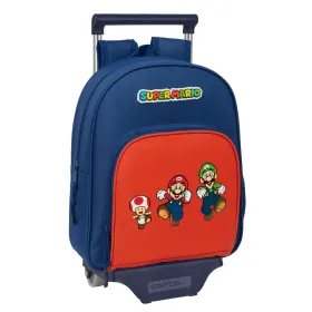 Mokyklinis krepšys Super Mario Mamma mia Raudona Tamsiai mėlyna 28 x 34 x 10 cm