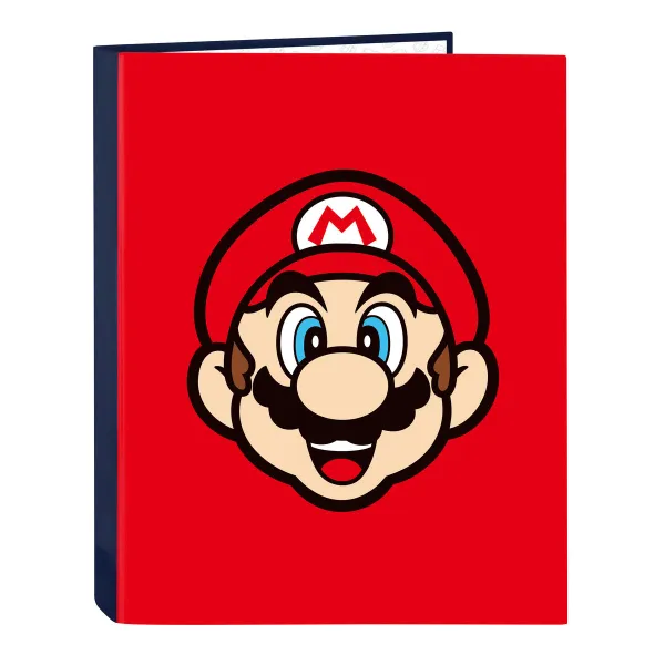 Rengaskansio Super Mario Mamma mia Punainen Laivastonsininen A4 26.5 x 33 x 4 cm