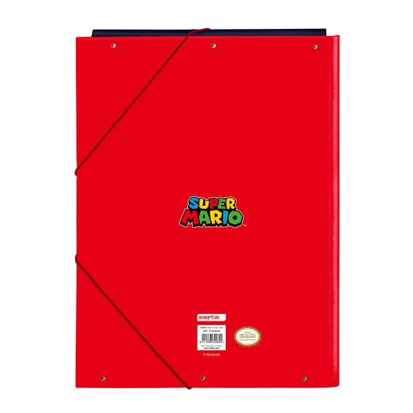 Rengaskansio Super Mario Mamma mia Punainen Laivastonsininen A4 26 x 33.5 x 2.5 cm