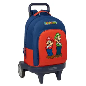 Mokyklinis krepšys Super Mario Mamma mia Raudona Tamsiai mėlyna 33 x 45 x 22 cm