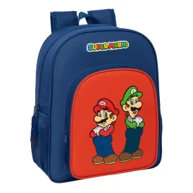 Mokyklinis krepšys Super Mario Mamma mia Raudona Tamsiai mėlyna 32 x 38 x 12 cm