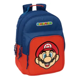 Mokyklinis krepšys Super Mario Mamma mia Raudona Tamsiai mėlyna 32 x 42 x 15 cm