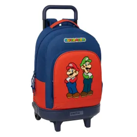 Mokyklinis krepšys Super Mario Mamma mia Raudona Tamsiai mėlyna 33 x 45 x 22 cm
