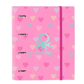 Ring binder Benetton Heart Pink 27 x 32 x 3.5 cm