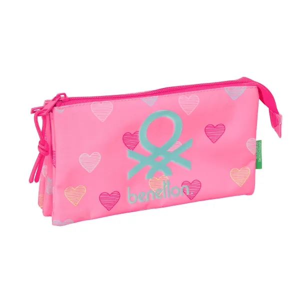 Ceļasoma Benetton Heart Rozā 22 x 12 x 3 cm