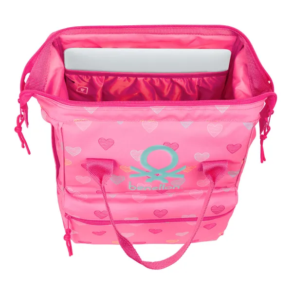 School Bag Benetton benetton Pink 27 x 40 x 19 cm