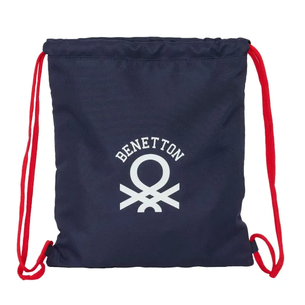 Backpack with Strings Benetton Together Navy Blue 35 x 40 x 1 cm