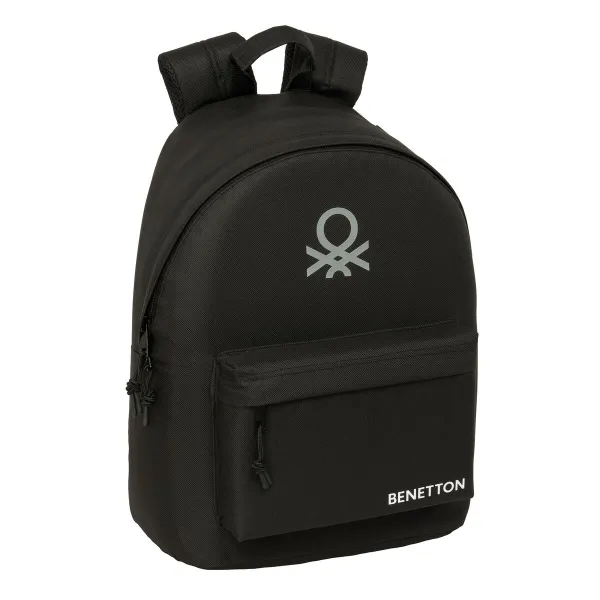 School Bag Benetton benetton basics Black 31 x 41 x 16 cm
