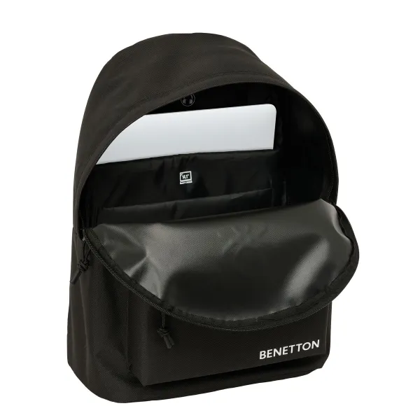 School Bag Benetton benetton basics Black 31 x 41 x 16 cm