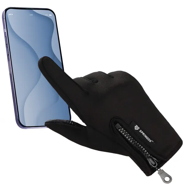 Puuteekraaniga talvekindad telefonile Springos GL0004, universaalsed, suurus XL, mustad