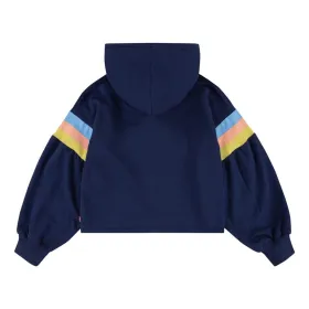 Hooded Sweatshirt for Girls Levi's Full Sleeve High Rise Girl Dark blue