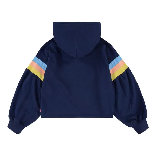 Hooded Sweatshirt for Girls Levi's Full Sleeve High Rise Girl Dark blue
