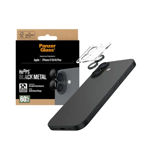 Objektīva aizsargs Panzer Glass PG55024 Melns