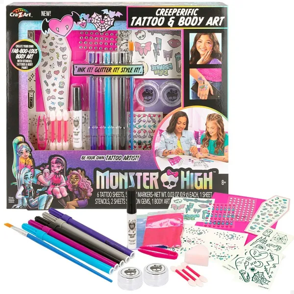 Mados studija Monster High Creeperific Laikinosios Tatuiruotės
