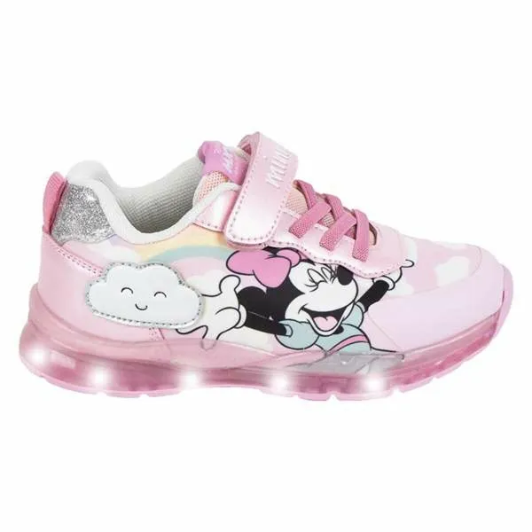 Sporta apavi ar LED Minnie Mouse Rozā