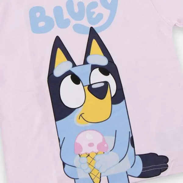 Krekls ar Īsām Piedurknēm Bērniem Bluey Gaiši Rozā