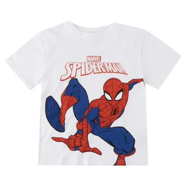 Krekls ar Īsām Piedurknēm Bērniem Spider-Man Balts