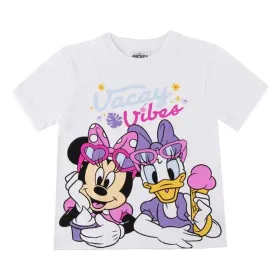 Child's Short Sleeve T-Shirt Minnie Mouse White