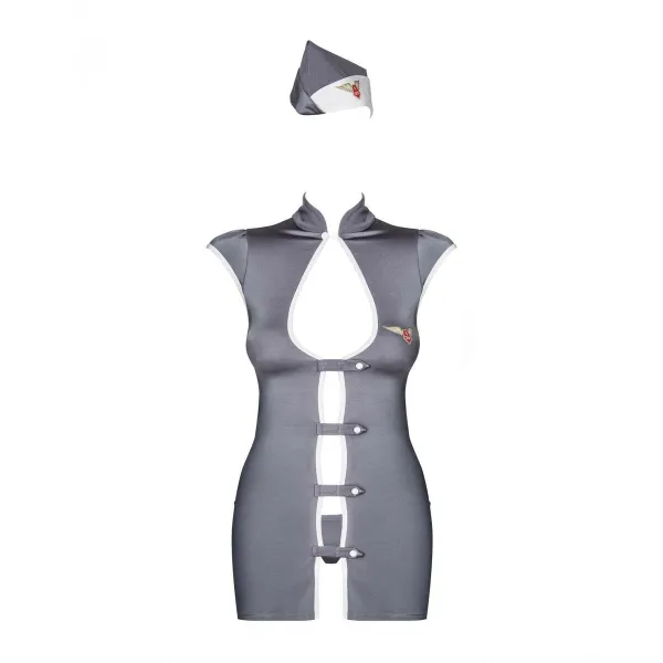 Erotic Costume Obsessive Stewardess Grey