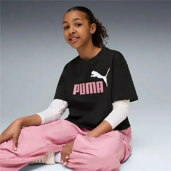 Child's Short Sleeve T-Shirt Puma Essentials 2 Color No. 1 Black