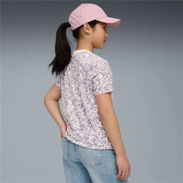 Child's Short Sleeve T-Shirt Puma Tweenerverse Aop Beige