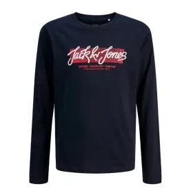 Vaikiški marškinėliai ilgomis rankovėmis Jack & Jones Jjurban Ls Crew Neck Sky Tamsiai mėlyna
