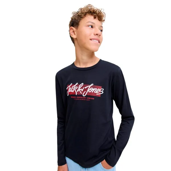 Bērnu Garpiedurkņu T-krekls Jack & Jones Jjurban Ls Crew Neck Sky Tumši Zils