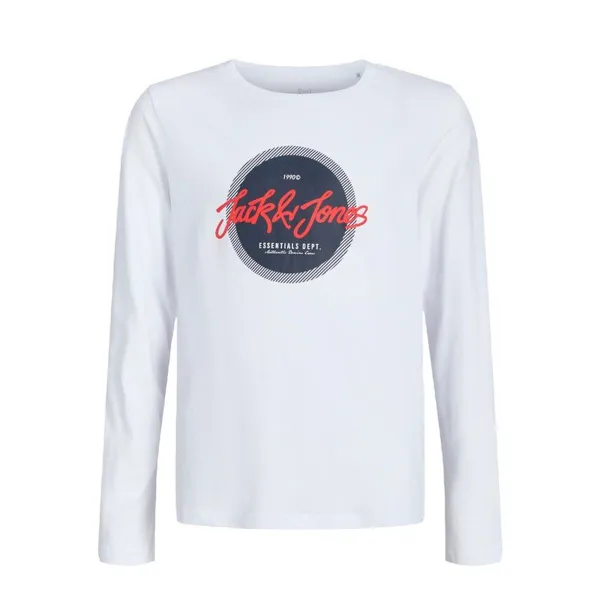 Bērnu Garpiedurkņu T-krekls Jack & Jones Jjurban Ls Crew Neck Balts