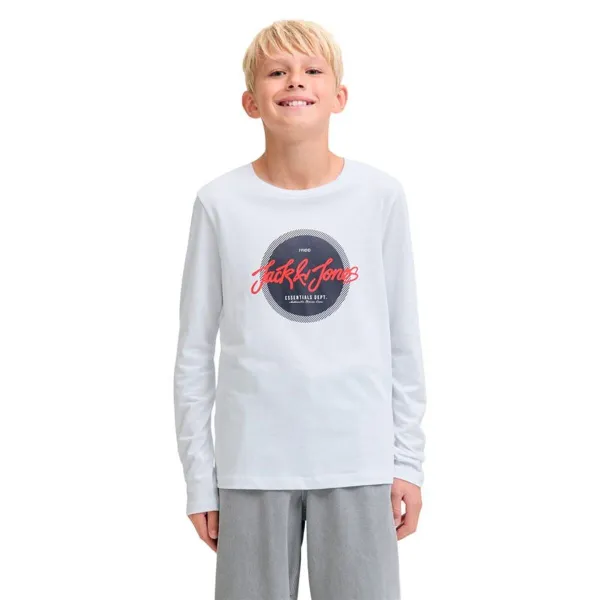 Bērnu Garpiedurkņu T-krekls Jack & Jones Jjurban Ls Crew Neck Balts