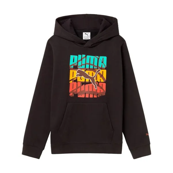 Bērnu Sporta Krekls ar Kapuci Puma Graphic Logo Colour Melns