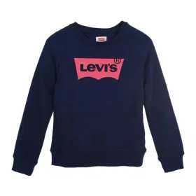 Hoodless Sweatshirt for Girls Levi's Batwing Crewneck Blue Dark blue