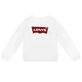 Hoodless Sweatshirt for Girls Levi's Key Item Logo Crew White