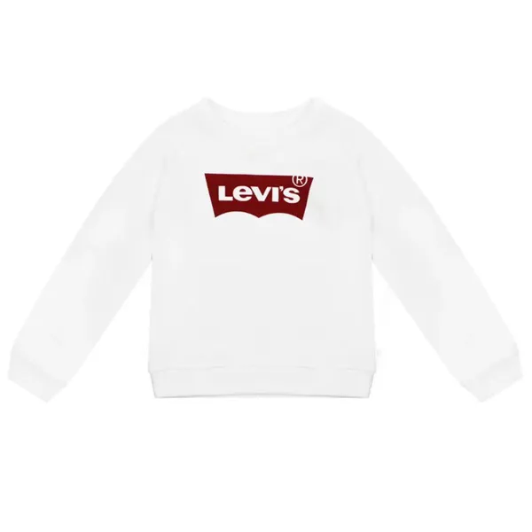 Džemperis Meitenēm Bez Kapuces Levi's Key Item Logo Crew Balts
