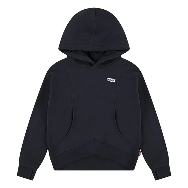 Džemperis Meitenēm ar Kapuci Levi's Batwing Patch Hoodie Melns