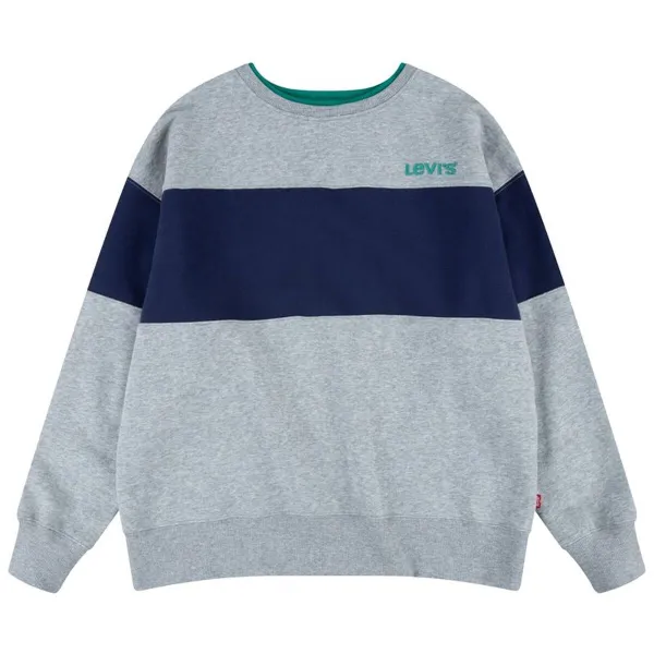 Bērnu Sporta Krekls bez Kapuča Levi's Colorblock Crewneck Gaiši pelēks