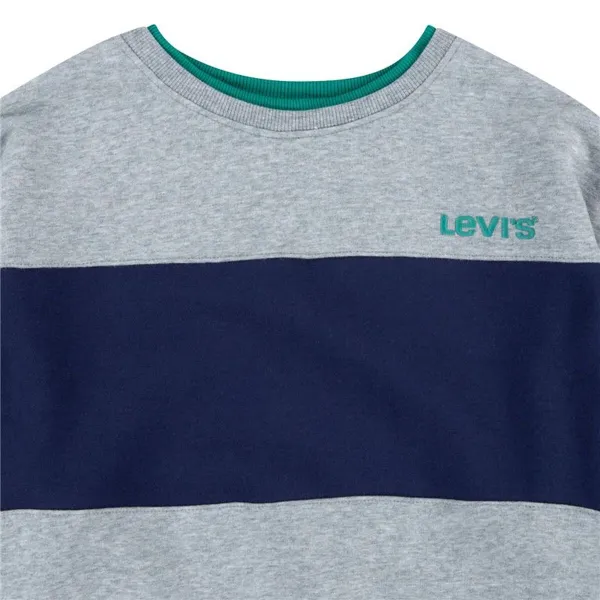 Bērnu Sporta Krekls bez Kapuča Levi's Colorblock Crewneck Gaiši pelēks