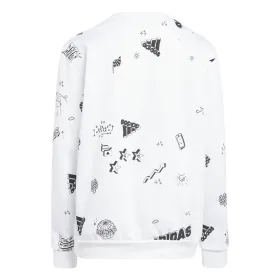 Толстовка без капюшона для девочек Adidas Jg Bluv Q3Sweat Белый
