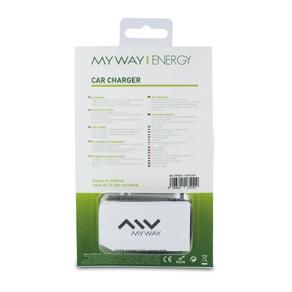 Auto Lādētājs Myway Melns 10,5 W